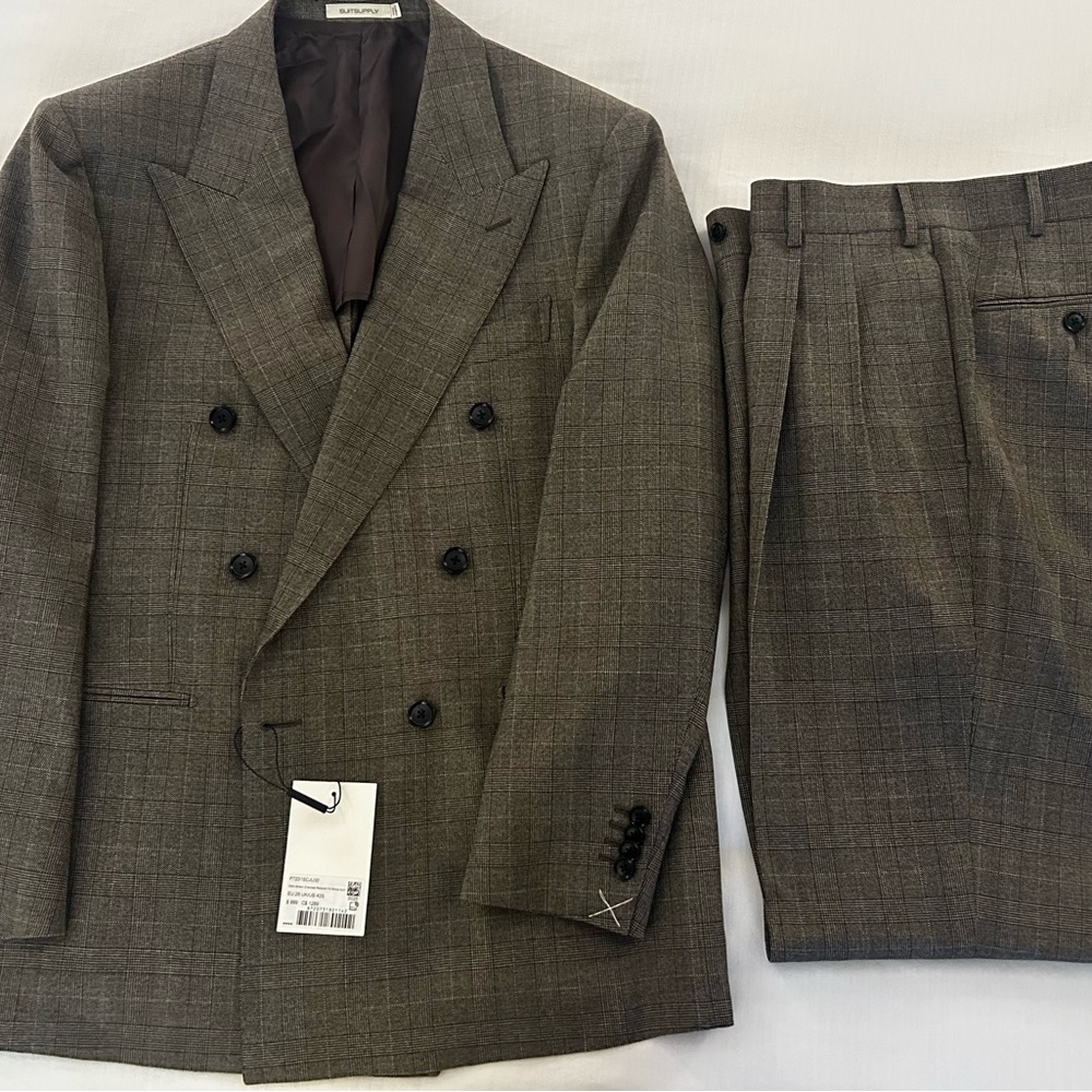 Men’s BRAND NEW SUITSUPPLY Double Breasted Havana Suit Sz 42S